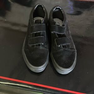 Kids black Velcro vans size one